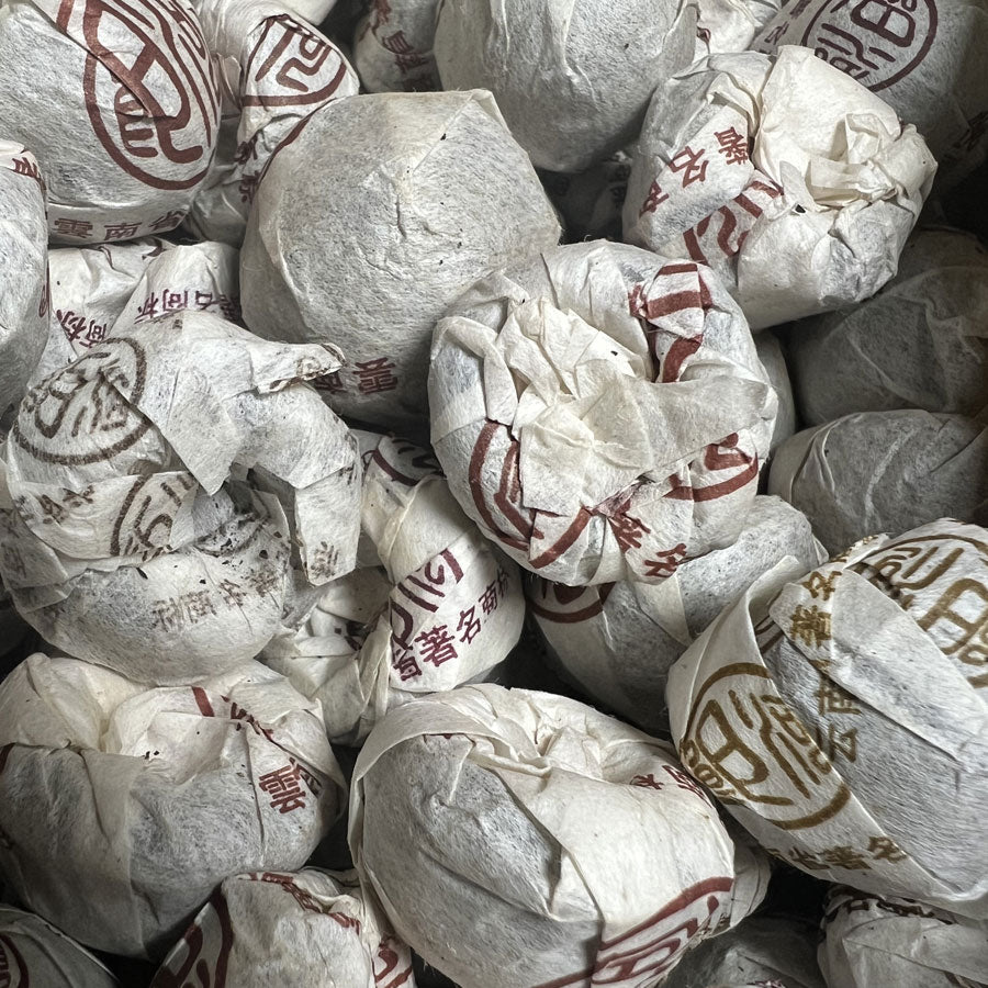 90's Thés Pu'erh cru Langhe Tea Factory cooked mini small Tuo tea -250g