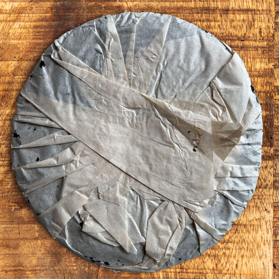 Galette timbre vert thé Pu'erh Cuit – 357g – 2001 - Lemeilleurthedechine