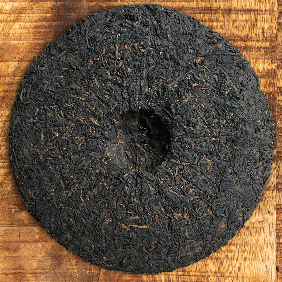 Galette timbre vert thé Pu'erh Cuit – 357g – 2001 - Lemeilleurthedechine