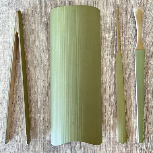 Ensemble d’outils à thé Gong Fu 4 pièces en bambou naturel - Lemeilleurthedechine