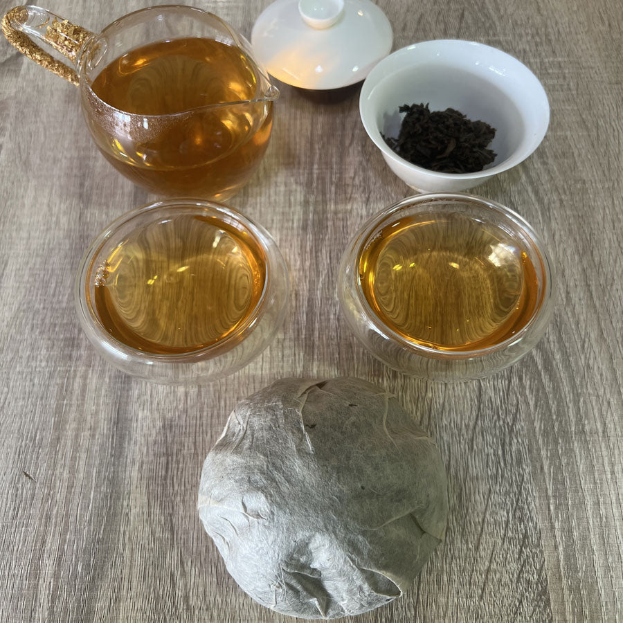 1141 – Fleur de thé Puer Cru Gua 2003 – 280 g - Lemeilleurthedechine