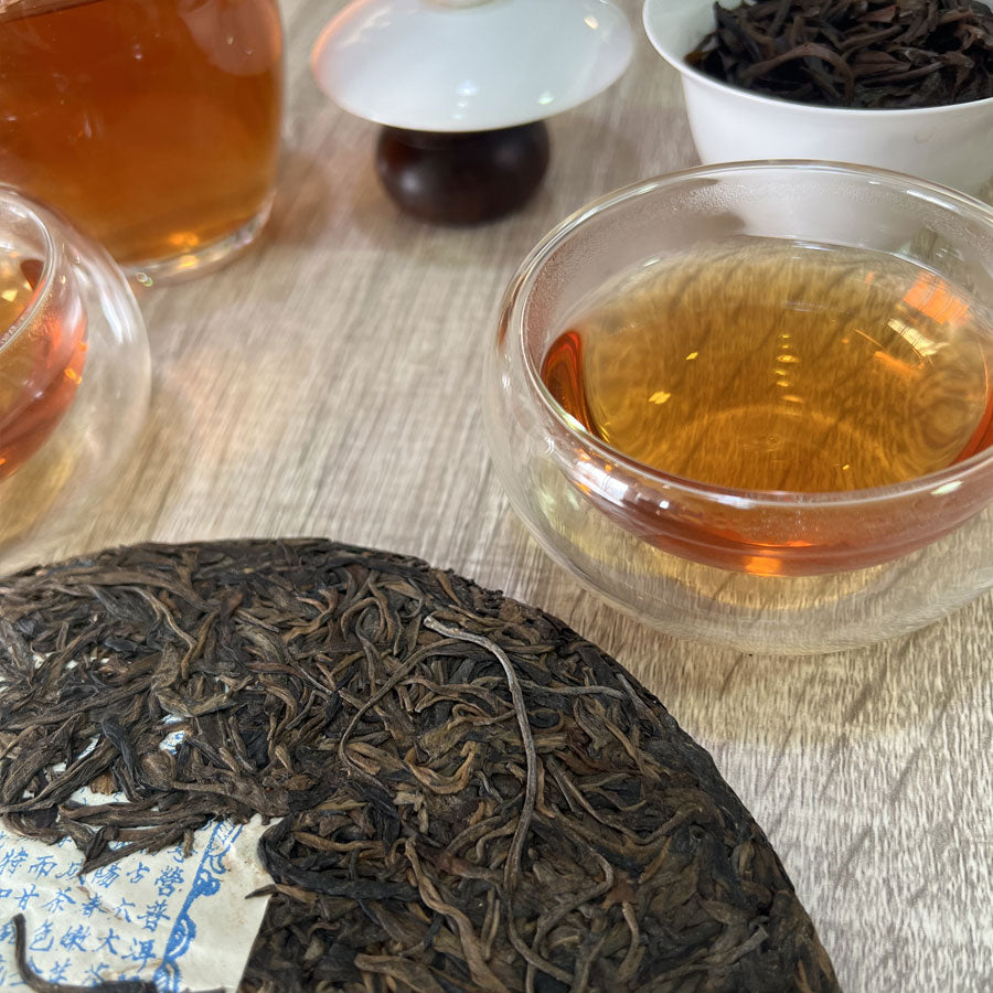 118 –Galette deThé Pu'erh Cru Dragon Cheval Long Ma Tong Qing – Yiwu Année 1989 – 357g