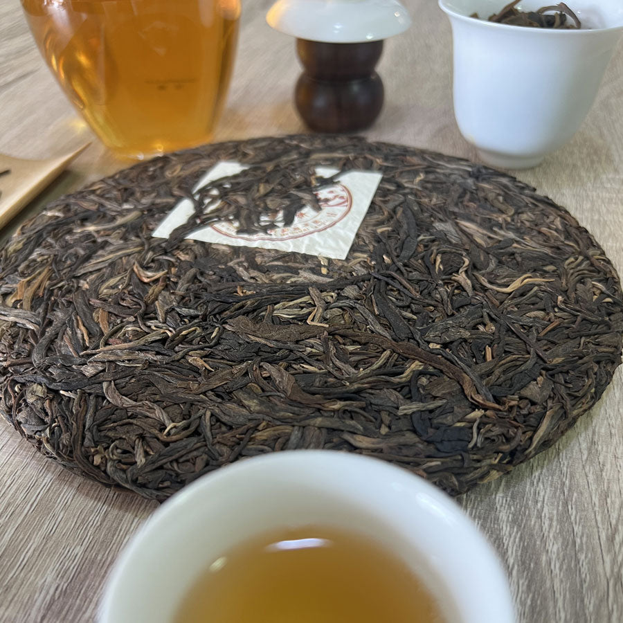115- PEACOCK Thés PUER Cru -  Ban Zhang Kong Que Qing Bing Puerh tea - 2019- 357g - Lemeilleurthedechine